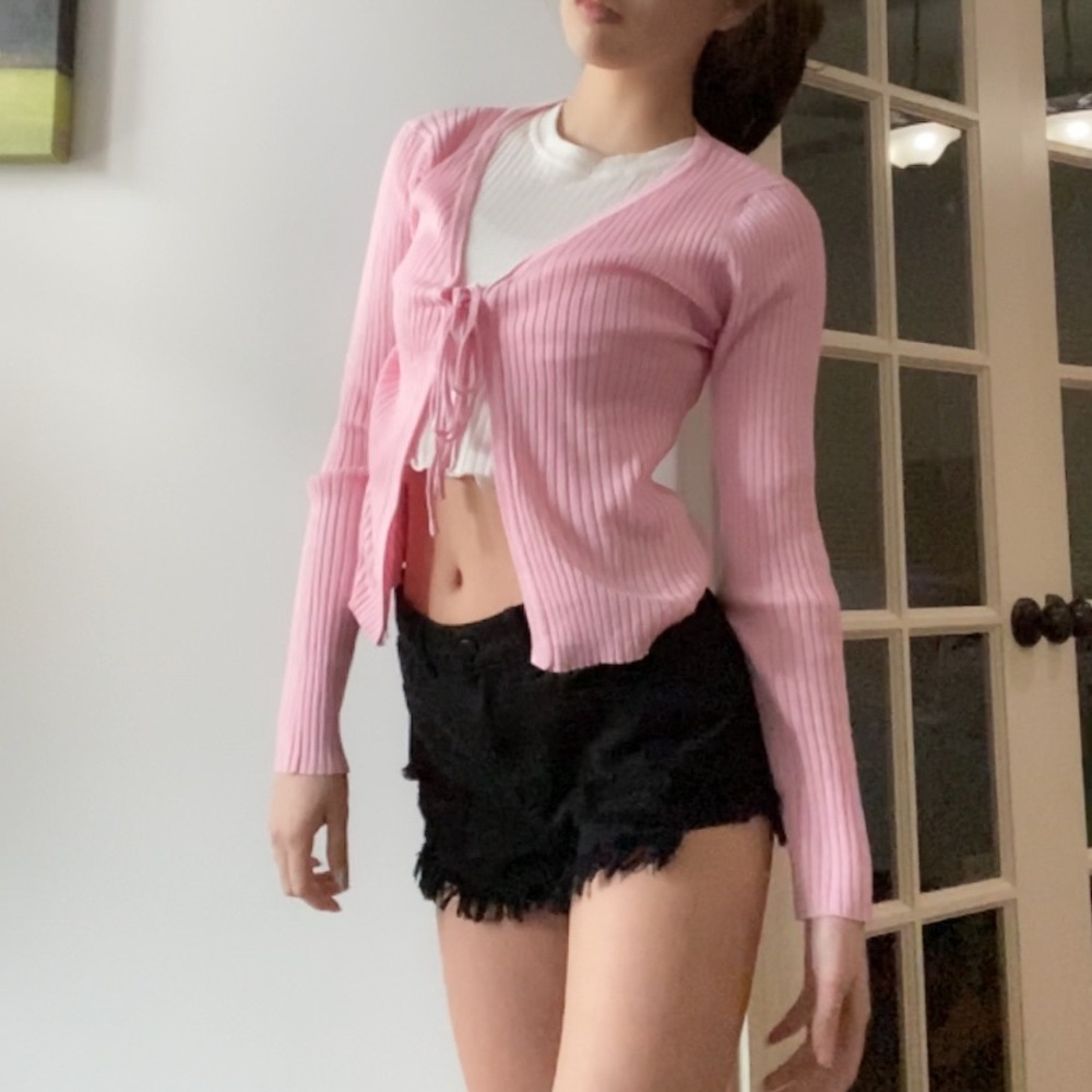 pink cardigan size medium